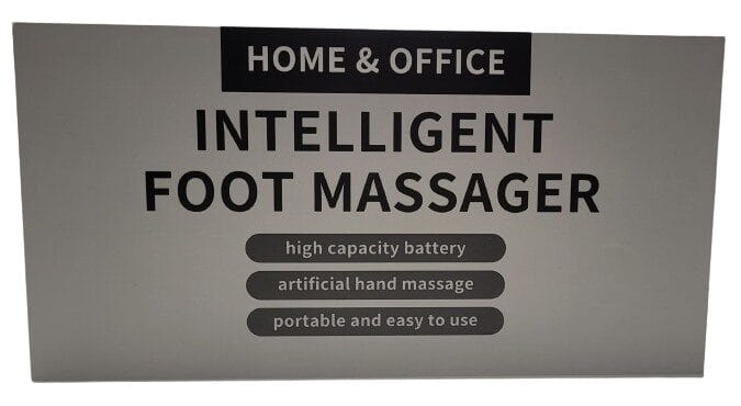 Image shows the outer box of the foot massager.