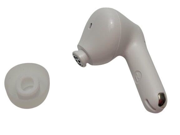 Image shows an ear-tip removed from the earbud.