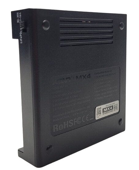 Image shows the reverse side of the XTAR MiniMixer MX4 Charger.