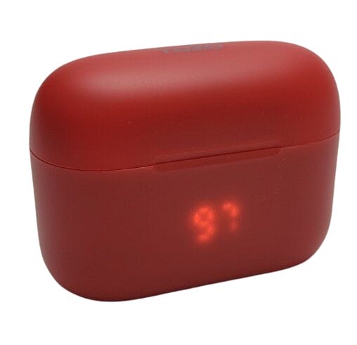 TOZO Tonal Fits T21 Image shows the battery case, there's an LED number 97 to indicate a 97% battery level.