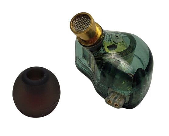 TRN MT1 IEM's Image shows the ear tip removed from the TRN MT1 IEM's.