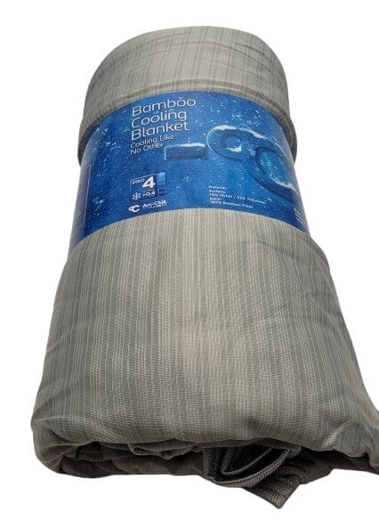 Avoalre Cooling Blanket Image shows the included contents, the image shows a blanket wrapped up.