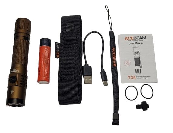 Image shows the included contents in a laid out position.