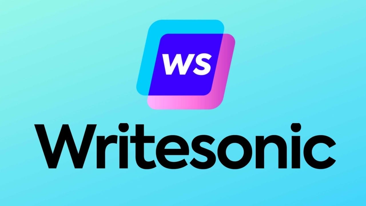 Image shows a logo for Writesonic.