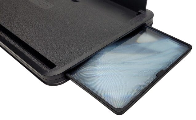 Image shows the slide out magnifying screen from the unit itself.