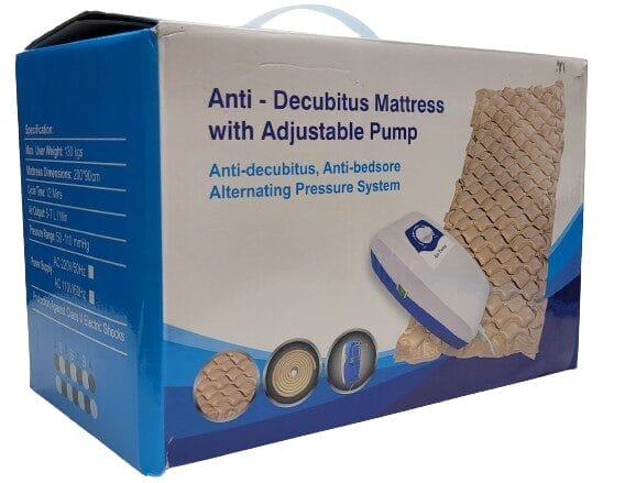 Image shows the outer box of the KuDiff Anti-decubitus Air Mattress.