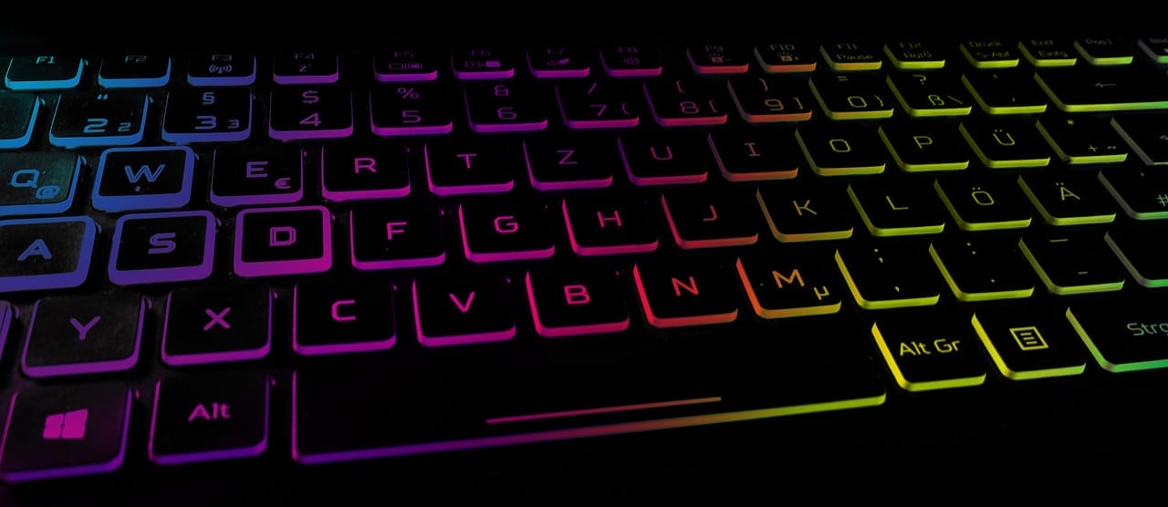Image shows a RGB gaming keyboard 