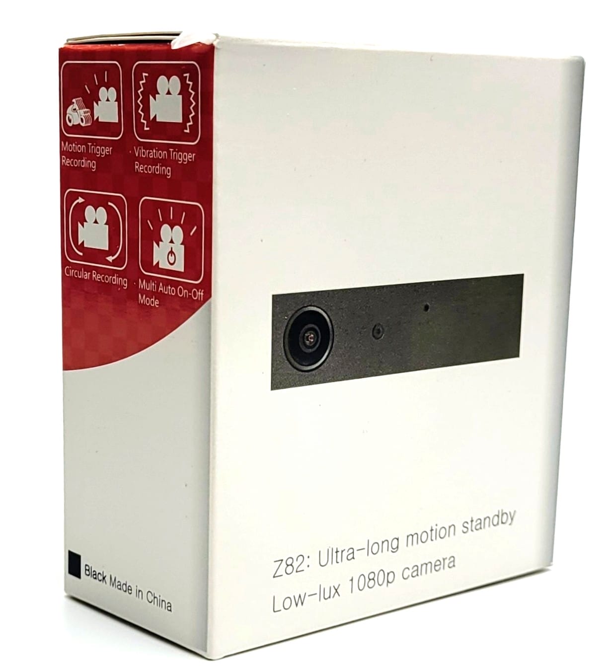 Image shows the outer box of the Zetta Z82 Spy Camera.