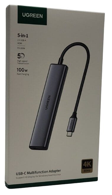 Image shows the outer packaging for the UGREEN Revodok 105. 