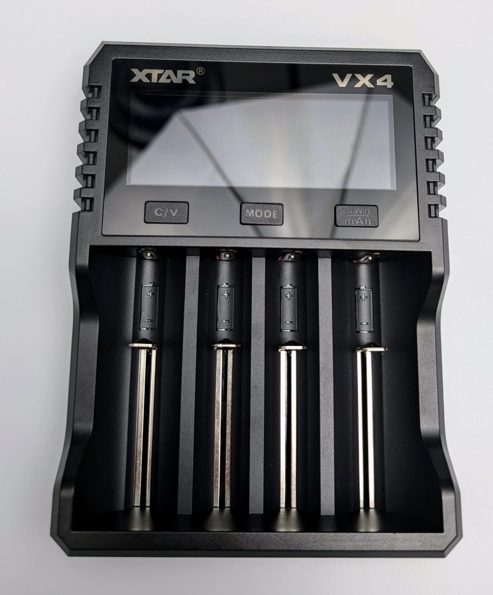 Image shows the VX4 battery charger from a front view.