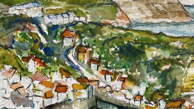 72-A4-coastal-village-watercolour
